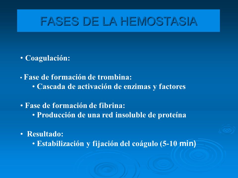 La hemostasia sobre concepto